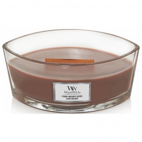 Bougie Ellipse Woodwick Yankee Candle - Cuir délavé Yankee Candle
