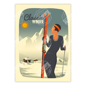 Affiche Lady Ski Saint Lary - Marcel Travel Posters