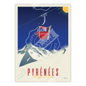 Affiche Télécabine Pyrénées - Marcel Travel Posters
