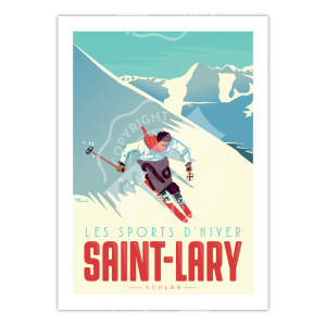 Affiche Le Skieur Saint Lary - Marcel Travel Posters