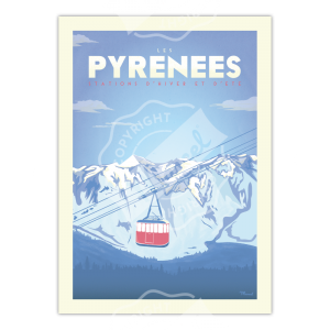Affiche Téléphérique Pyrénées - Marcel Travel Posters