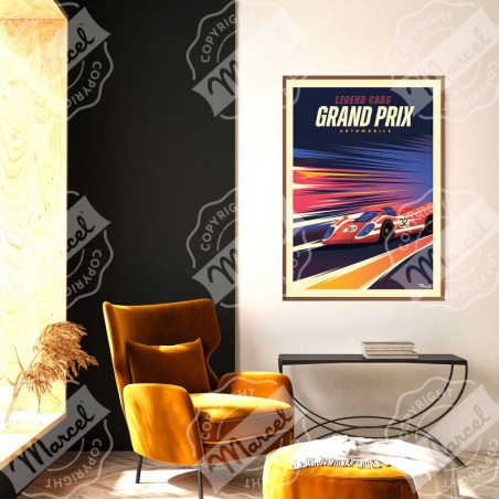 Affiche Grand Prix Automobile de F1 - Marcel Travel Posters