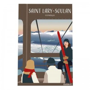 Affiche Le Téléphérique Saint Lary Soulan - Clotilde C. Créations