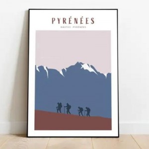 Affiche Randonnée Hautes-Pyrénées - Clotilde C. Créations