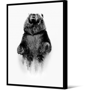 Toile encadrée ours noir et blanc Pôdevache