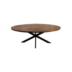 Collection HSM - Table ovale Melbourne-160x90x76-Naturel/Noir-Mangue/Métal HSM Collection