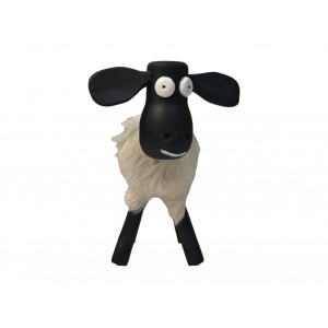 Mouton Shawn Small-32x14x32-Blanc/Noir-Peau de chèvre/Teck HSM Collection